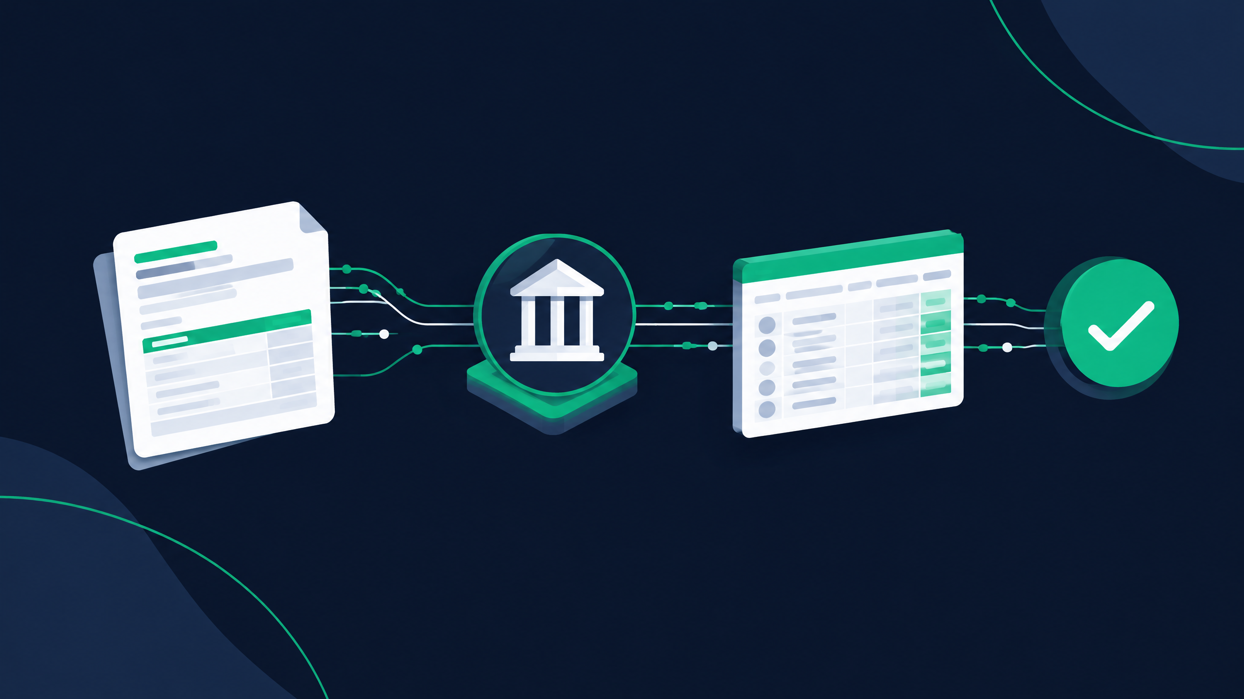 Editorial illustration of a dental remittance, deposit, ledger, and payment reconciliation workflow