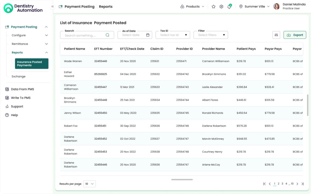 Payment Processing - Remittance - Reports - Insurance Payment Posting