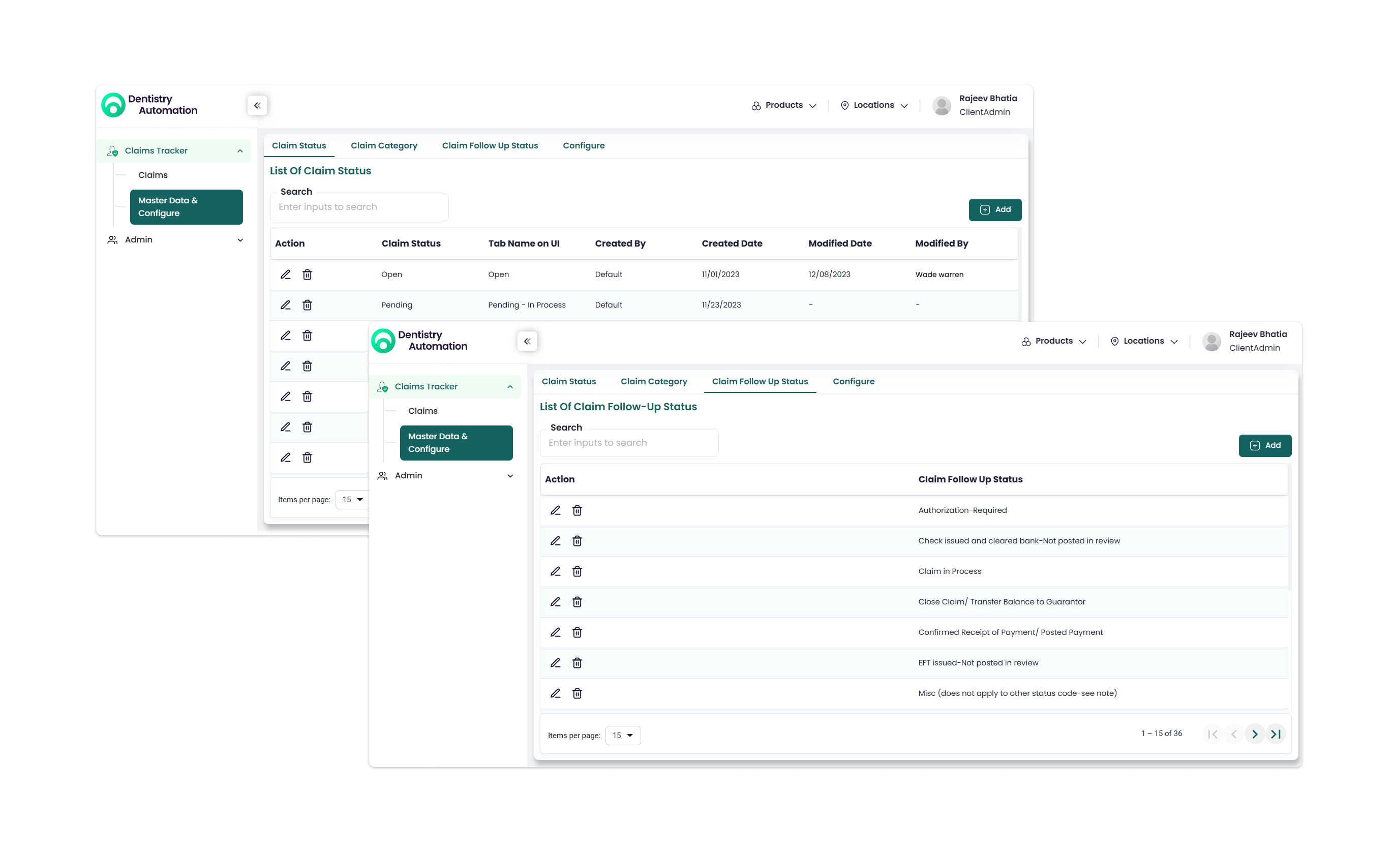 Claim tracker