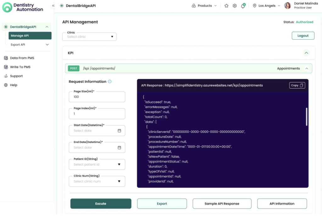 Authorized DentalBridge Api